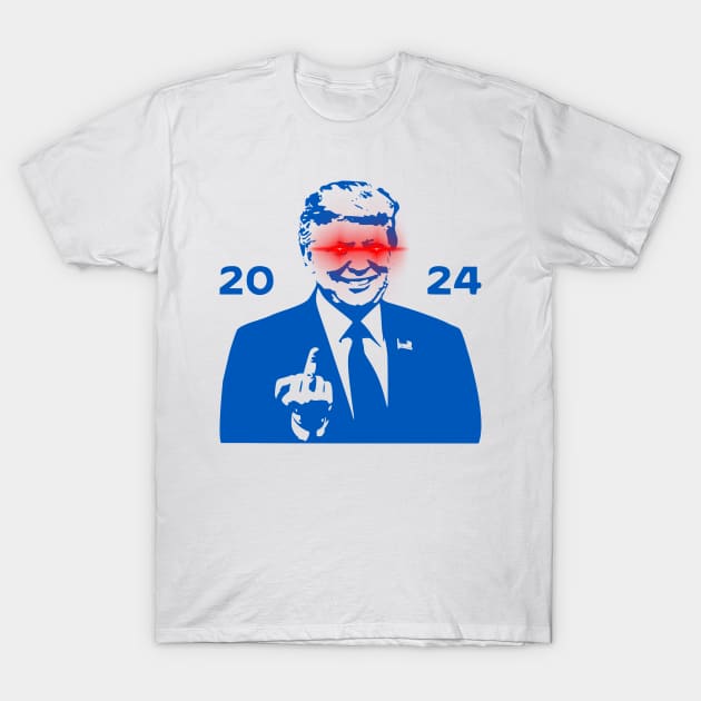 DARK TRUMP 2024 Dark Brandon Remix USA President (Blue Finger) T-Shirt by MAR-A-LAGO RAIDERS